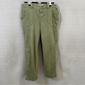 Torrid Pants Womens 18 Crop Twill Military Olive Green Stretch Cotton Pockets